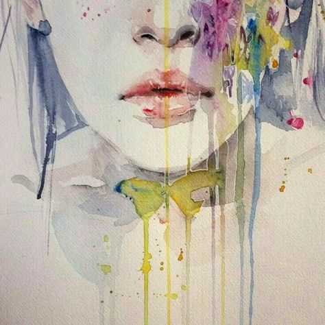 Agnes Cecile Art, Agnes Cecile, Watercolor Art Face, Watercolor Face, Watercolor Art Diy, Luis Royo, Watercolor Art Journal, Motif Art Deco, Art Tumblr