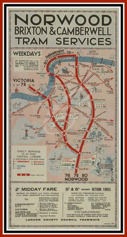 LCC Tram Map Year 1929 | Chris Stanley | Flickr London Metro, Train Map, Metro Map, London History, London Transport, Old Maps, Vintage Travel, Buses, Vintage Posters