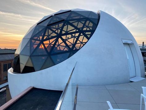 Dome Building Design, Round Building Architecture, Astronomy Building, Sphere House, Dome Architecture, Oscar Niemeyer Architecture, Round Building, Dome Building, Dome Structure