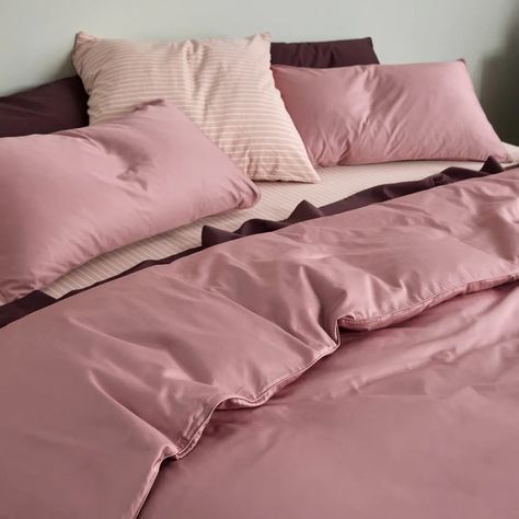 Talk Aesthetic, Mauve Bedding, Pink Bed Sheets, Nyc Rooms, Warm Purple, King Size Pillow, Future Space, Pink Duvet, Pink Duvet Cover