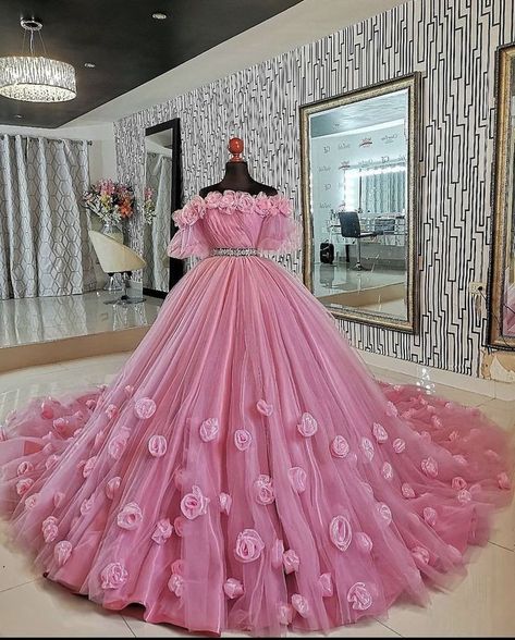 Pink Gown Princesses, Princess Wedding Dresses Pink, Fairy Frocks, Baby Pink Wedding Dress, Baby Pink Wedding, Dress Design Ideas, Wedding Dress Design, Frocks And Gowns, Party Wear Gowns