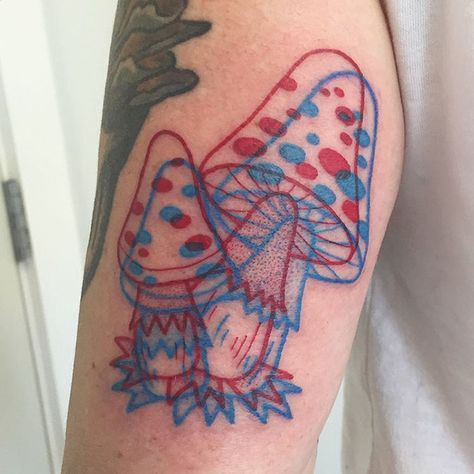 Gnarly Tattoos, Unusual Tattoo, Mushroom Tattoos, Stylish Tattoo, Geniale Tattoos, Cute Little Tattoos, 3d Tattoos, 3d Tattoo, Unique Tattoo