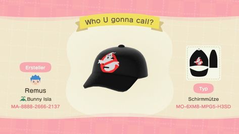 Ghostbusters hat Animal Crossing Cafe, Dream Code, Bug Images, Animal Crossing Qr Codes Clothes, Animal Crossing Characters, Geralt Of Rivia, Halloween Hats, New Animal Crossing, Magic Eyes