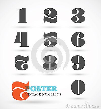 Numeric Fonts, Retro Numbers, Font Numbers, Numbers Font, Print Designs Inspiration, Glyphs, Set Vintage, Read More, Stock Illustration