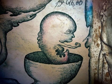 Angry Embryo. by Friedstumm Embryo Tattoo, Watercolor Tattoo, Pinterest Likes, Tattoos