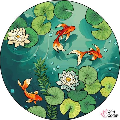 Lily Pad Drawing, Markers Drawing Ideas, Water Drawing, Lily Pond, Marker Drawing, Art Drawings Sketches Creative, Creative Drawing, Water Painting, Room Posters