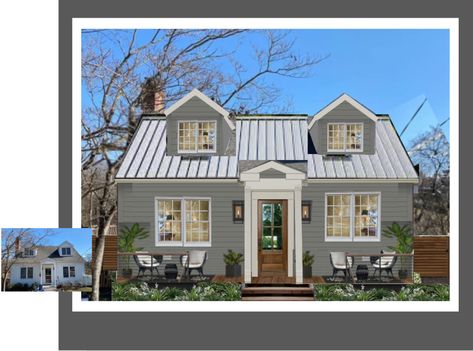 Help with exterior colors for Cape Cod update! Cape Cod House Exterior Renovation, Cape Cod House Exterior Before And After, Cape Cod Exterior Paint Colors, Cape Cod Style House Exterior, Cape Cod Exterior Remodel, Modern Cape Cod House Exterior, Vinyl Siding House, Rehab House, Cape Cod Exterior