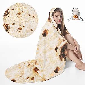 Pizza Blanket, Tortilla Wrap, Round Blanket, Flour Tortilla, Adult Blanket, Funny Gifts For Friends, Fuzzy Blanket, Tortilla Wraps, Funny Food