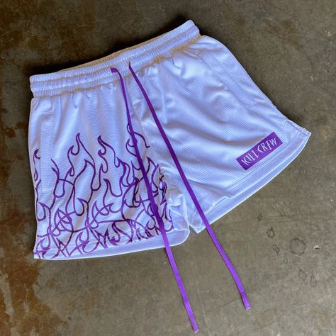 Retro Muay Thai Fit (short mid thigh cut) Fits true to size Preshrunk double layered 100% polyester Blue drawcord with wax tips (2) side seam pockets (no back pocket) 2 inch waist band Kill Crew, Wax Tips, Purple Lightning, Fitted Shorts, 75 Hard, Sports Outfits, Baseball Stuff, Mma Shorts, Clothes Organization Diy