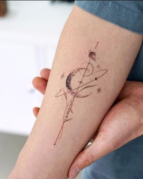 Daughter Name Tattoo, Tato Minimal, Rib Tattoos For Women, Sagittarius Tattoo, Wrist Tattoos For Women, Discreet Tattoos, Feather Tattoos, Tattoos For Daughters, Elegant Tattoos