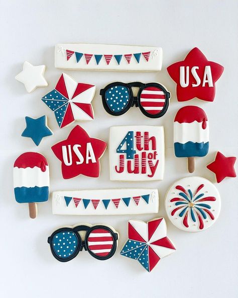 Kassie Fitzgerald (@ryem_cookies) • Instagram photos and videos Patriotic Sugar Cookies, Fancy Sugar Cookies, Summer Sugar Cookies, Patriotic Cookies, Fourth Of July Cakes, Cookie Decorating Party, Cookie Business, Summer Cookies, Sugar Cookie Designs