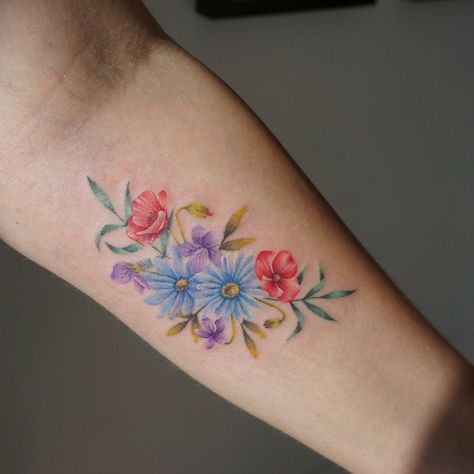 17 Fine Line Pastel Tattoos by G. No Color Line Tattoo, Lined Tattoos, Pastel Tattoo, Toronto Tattoo, Cuff Tattoo, Tattoo Line, Birth Flower Tattoos, Line Tattoo, Sleeve Tattoos For Women