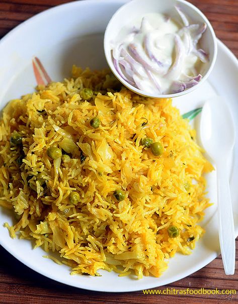 Cabbage biryani recipe Bengali Lunch, Recipe Cabbage, Variety Rice, Rice Pulao, Dinner Kids, Vegetarian Pasta Dishes, Rice And Vegetables, Cabbage Rice, Biryani Rice