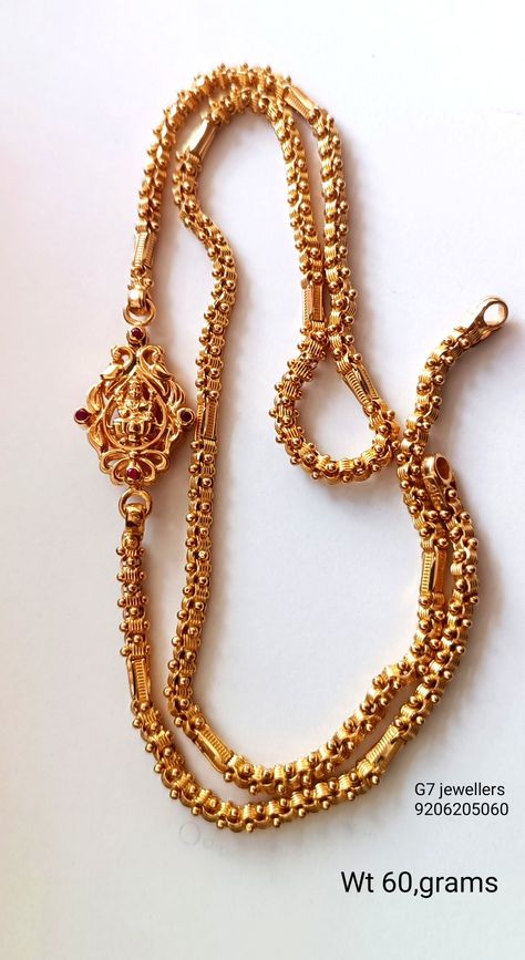 Nuptial Chain, Mangalya Chain Designs Gold, Thali Kodi, Thali Chain, Mens Gold Chain Necklace, Pretty Gold Necklaces, Gold Pendants For Men, Gold Earrings For Kids, Antique Necklaces Design