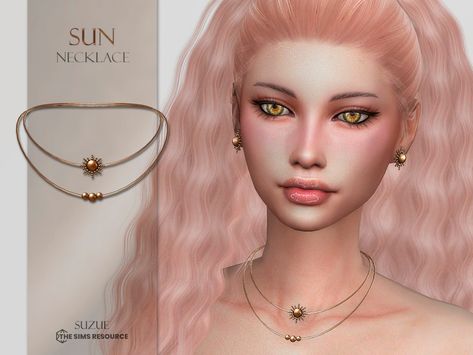 Sims 4 Cc Boho Jewelry, Percy Jackson Necklace, American Girl Doll Clothes Patterns, Sun Necklace, Magic Eyes, Cc Sims, Ts4 Cc, Cc Finds, Hippie Jewelry