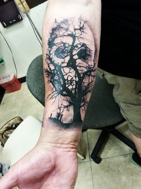 Skull Vines Tattoo, Tree Skull Tattoo, Spooky Tree Tattoo, Skull Tree Tattoo, Poison Tree Tattoo, Floral Skull Tattoos, Wood Tattoo, Roots Tattoo, Poison Tree