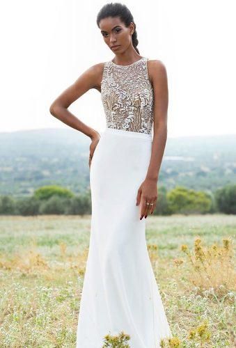 Great Ideas Bridal Bodysuits For Your Wedding Day ★ wedding bodysuits total look with body demetriosbride Wedding Bodysuit, Wedding Body, Bridal Bodysuit, Colorful Gown, Crepe Skirt, Strictly Weddings, Crepe Skirts, Diy Bridal, Trendy Blouse Designs