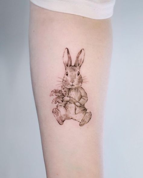 Peter Rabbit Tattoo Beatrix Potter, Peter Rabbit Tattoo, Peter Rabbit Tattoos, Mini Beagle, Mini Rex Rabbit, Rabbit Tattoo, Tattoos Meaning, Rabbit Tattoos, Perfect Tattoo