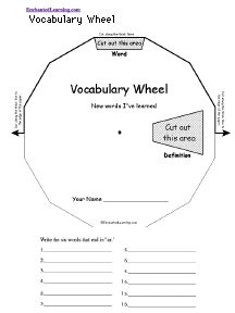 Word Wheel Template (Need to Replicate because it is not free) - Area Wheel Vocabulary Wheel, Words And Definitions, Word Wheel, Learning Vocabulary, Spin The Wheel, One At A Time, Maria Montessori, History Projects, Student Writing