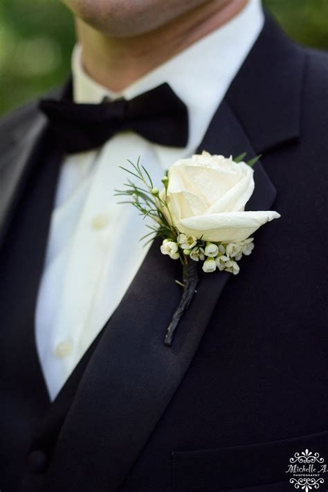 boutonniere for groom and groomsmen at DuckDuckGo Prom Boutineer Ideas Guys, White Boutonniere Prom, Wedding Boutonniere White, Boutonniere White Rose, Winter Wedding Boutonniere, Boutonnière Ideas, Boutineer Wedding, Prom Boutonniere, Boutonniere White