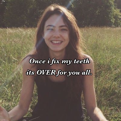 I swear ill look bad w braces buf when they are off!!!! Its my time to shine!! #whisper #teeth Braces With Crooked Teeth, I Wish I Looked Like Her, How To Get Straight Teeth, Braces On Crooked Teeth, Teeth Insecurity, Braces Relatable, Braces Whisper, Braces Quotes, Perfect Teeth Braces