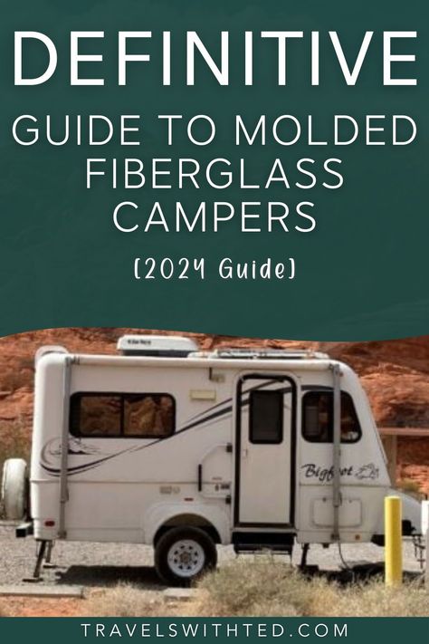 Molded fiberglass travel trailers are a unique type of RV with special designs and benefits. In this complete guide to fiberglass campers, we share the pros and cons of fiberglass campers, the best fiberglass campers and more. Keep reading to find out if a molded fiberglass camper is the right RV for your family. Fiberglass Camper, Downsizing Tips, Travel Trailer Living, Camper Organization, Camping Inspiration, Trailer Life, Trailer Living, Rv Living Full Time, Rv Lifestyle