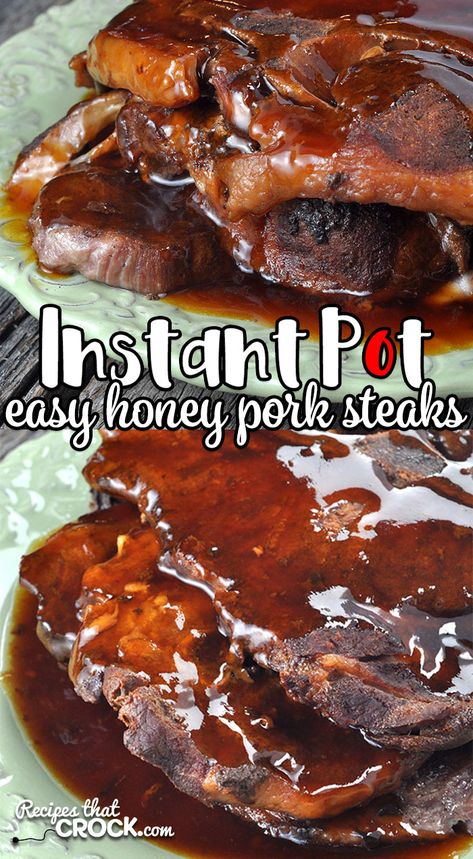 Pressure Cooker Pork Steaks, Pork Steak In Instant Pot, Instapot Pork Steaks, Pork Steak Instant Pot, Instant Pot Bbq Pork Chops, Quick Entrees, Pork Steak Recipes, Pork Shoulder Steak Recipes, Ham Steak Recipes