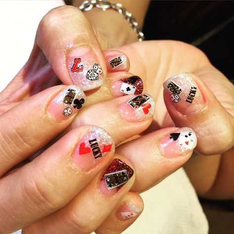 Las Vegas nails Nails For Vegas Trip, Nails For Vegas, Las Vegas Nails Ideas, Vegas Nails Ideas, Nails Las Vegas, Trip Nails, Glitter Gel Nail Designs, Las Vegas Nails, Vegas Nails