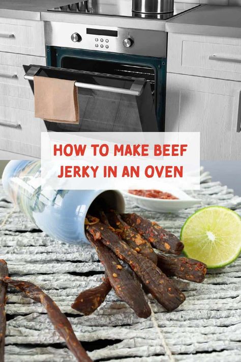 How to Make Beef Jerky in the Oven Ground Beef Jerky, Ground Beef Jerky Recipe, Beef Jerky Marinade, Make Beef Jerky, Oven Jerky, Jerky Marinade, Making Beef Jerky, Pork Jerky, Making Jerky