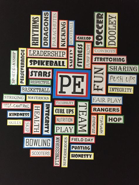 PE Wordle Board Ideas, Bulletin Boards, Teamwork, Bulletin Board