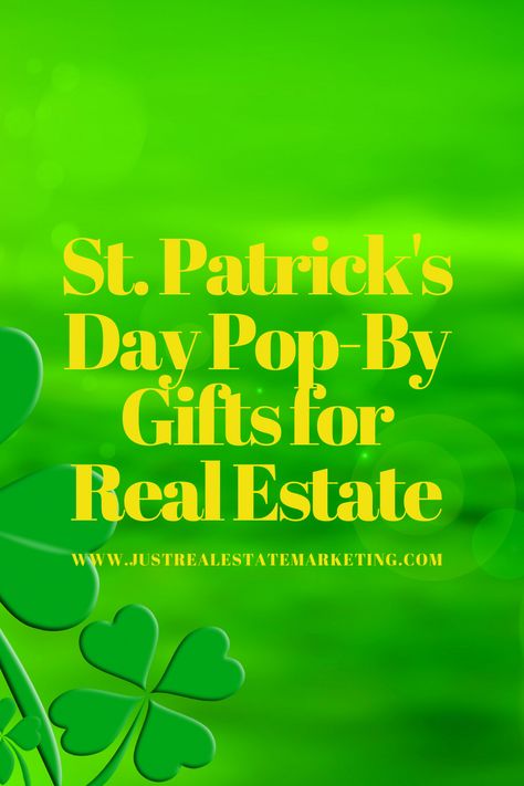 Surprise your real estate clients with one of these great pop-by gifts. They won't expect something for this holiday, they haven't heard from you in awhile, and it's just before the Spring selling season!  #realestate #realestatepopby #popbygifts #realtorgifts #justrealestatemarketing #realestatemarketing #marketing #prospecting #realestateprospecting #popby #clientsgifts #smallbusiness #businessgifts #realtor #realestateagent #realestateagentgifts Pop By Ideas Real Estate, Pop By Ideas, Luxury Real Estate Marketing, Getting Ready To Move, Lead Generation Real Estate, Realestate Marketing, Real Estate Advice, Realtor Marketing, Closing Gifts