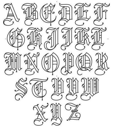 Cool Tattoo Fonts Antique Fonts Vintage, Gothic Old English Fonts, Lettering Fonts Graffiti, Old English Calligraphy, Old English Font Tattoo, Vintage Fonts Alphabet, Fonts Graffiti, Fonts 2024, Free Tattoo Fonts