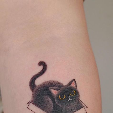 Really Bad Tattoos, Cats Tattoo, Black Cat Tattoos, Cat Tattoos, Bad Tattoos, December 16, Cat Tattoo, Tattoo Artist, Kirby