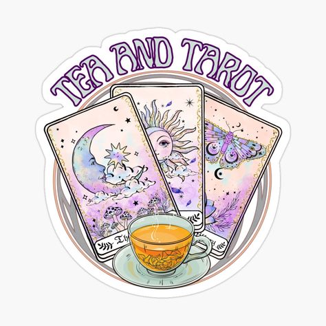 Tea And Tarot, Tea Stickers, Witch Craft, Pastel Designs, Cards Art, Tarot Cards Art, Card Reading, Tarot Card, Tea Lover