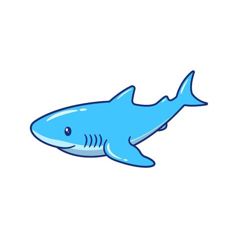 Cute shark swimming vector illustration ... | Premium Vector #Freepik #vector #cute-shark #adorable #cartoon #shark Cartoon Shark Drawing, Sharks Illustration, Animated Shark, Shark Gif, Ocean Cartoon, Shark Mascot, Shark Clipart, Hammerhead Shark Tattoo, Shark Cartoon