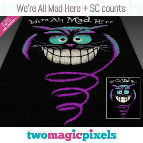 Alice In Wonderland Crochet Blanket, Free Graphgan Patterns Crochet, Crochet Graph Patterns Free Charts, Alice In Wonderland Crochet, Crochet Creepy, Two Magic Pixels, Cross Stitch Graph, C2c Patterns, Crochet C2c Pattern