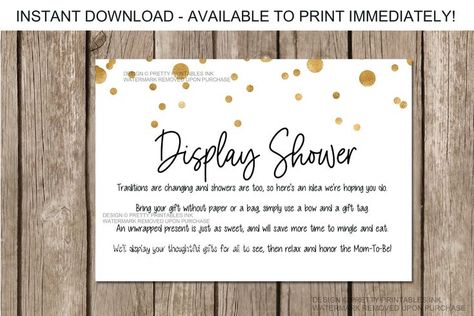 INSTANT DOWNLOAD printable baby shower display insert, display shower card by Pretty Printables Ink. Download and print instantly! #displayshower #babyshowerideas #secondbabyshower #babysprinkle Bridal Shower Display, Baby Shower Display, Baby Sprinkle Decorations, Shower Insert, Shower Inserts, Sprinkle Shower, Pretty Printables, Sprinkle Baby Shower, Card Display