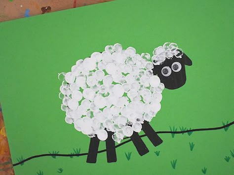 Fingerprint Sheep Craft, Baba Black Sheep Crafts Preschool, The Lost Sheep Craft Preschool, Lamb Art For Kids, Ba Ba Black Sheep Craft Preschool, Feed My Sheep Craft, Sheep Art Painting, Fingerprint Sheep, Sheep Crafts For Kids