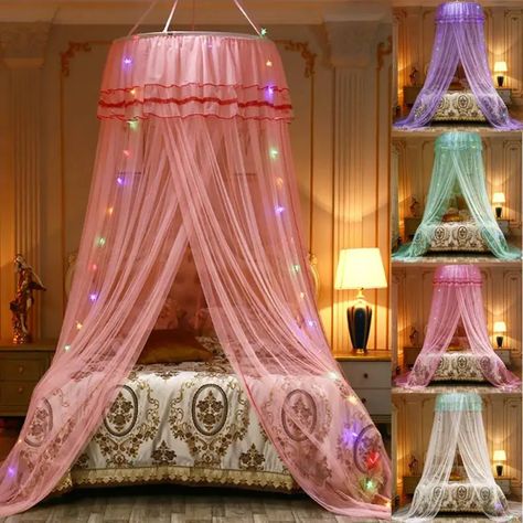 Beautiful Princess Fairy Dome Mosquito Net Bed Canopy for Bed Bedroom Decor - Elegant Netting Tent Lights And Curtains, Canopy For Bed, Kids Bed Tent, Bed Canopy With Lights, Baby Bed Canopy, Net Bed, Girls Canopy, Girls Bed Canopy, Mosquito Net Bed