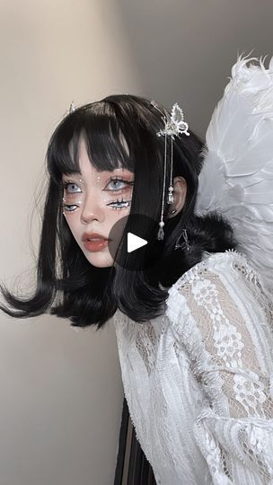 374K views · 91K reactions | I’m glad my last angel look was well received 🥹here’s another one 👁️👁️💋👁️👁️ 
#makeup #angel #angelmakeup #fantasy #fantasymakeup #benotafraid | Haku | hakukaze · Original audio Angel Cosplay Makeup, Dark Angel Makeup Aesthetic, Dark Angel Cosplay, Halloween Angel Makeup, Angle Makeup, Angel Makeup Halloween, Fallen Angel Makeup Halloween, Black Angel Makeup, Angel Makeup Look