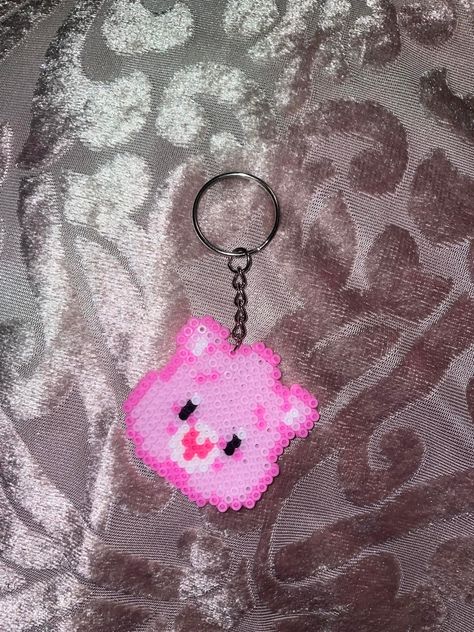 Perler Care Bear, Care Bear Perler Beads, Perler Bead Care Bears, Teddy Bear Perler Bead Pattern, Gloomy Bear Perler Bead Patterns, Gummy Bear Perler Beads, Melty Bead Designs, Melty Beads, Diy Perler Bead Crafts