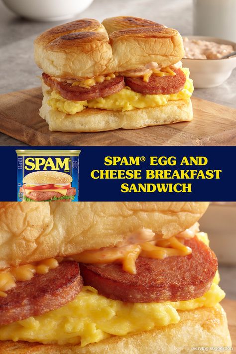 Spam Breakfast Recipes, Spam Breakfast, Hawaiian Dinner, Soft Scrambled Eggs, Spam Recipes, Egg Sandwich Breakfast, Hormel Recipes, Brunch Inspiration, Beef Steak Recipes