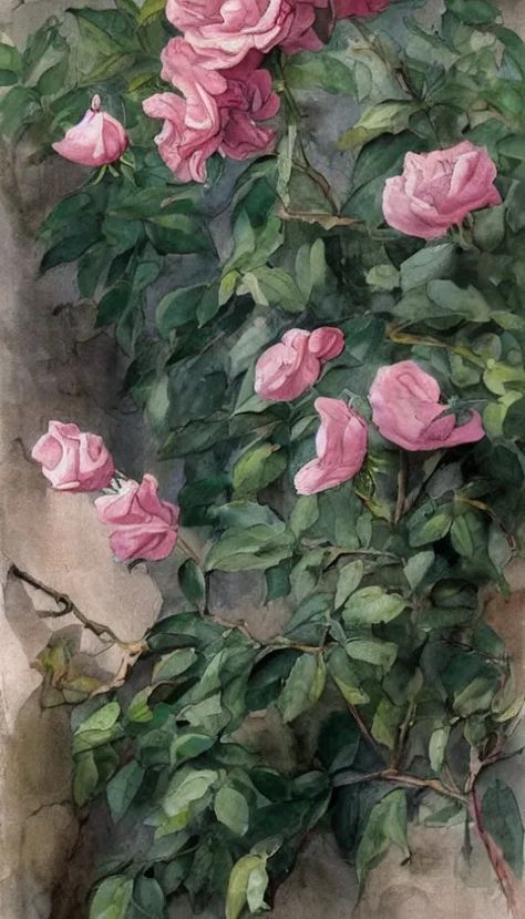 Paint a climbing pink rose rambling on the wall o - starryai Photo Gifts Diy, Growing Roses, Art Generator, Rose Painting, Creepers, Gifts Diy, Painting Crafts, Art Object, Pink Rose