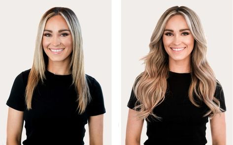 Blonde Hair Transformation, Hand Tied Hair Extensions, Microlink Hair Extensions, Hair Color Pictures, Hair Extensions Before And After, Weft Extensions, Fusion Hair Extensions, Blonde Hair Transformations, Types Of Hair Extensions