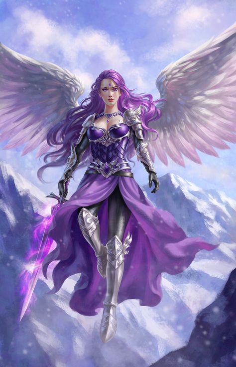 Angelo Guerriero, Angel Warrior, Warrior Girl, Fantasy Warrior, Arte Fantasy, Angel Art, Beautiful Fantasy Art, Fantasy Artwork, Karakter Anime