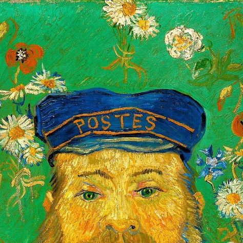 Van Gogh Art on Instagram: "“My work becomes more and more absorbing to me, and it is only with an effort that I tear myself from it to write a letter or call on someone when it is necessary." -Vincent Van Gogh Portrait of the Postman Joseph Roulin #vangogh #vangoghart #art #paint #painting #color #green #beyourself #hope #happiness #friendship #people #life #love #flowers #portait #inspiration #persistence #imagination #free #within #blue #decor #prints #reprints #impressionist #interiordesi Van Gogh Green Paintings, Van Gogh Portrait, Colourful Portrait, Self Portait, The Postman, Write A Letter, Green Paintings, Van Gogh Museum, Art Van