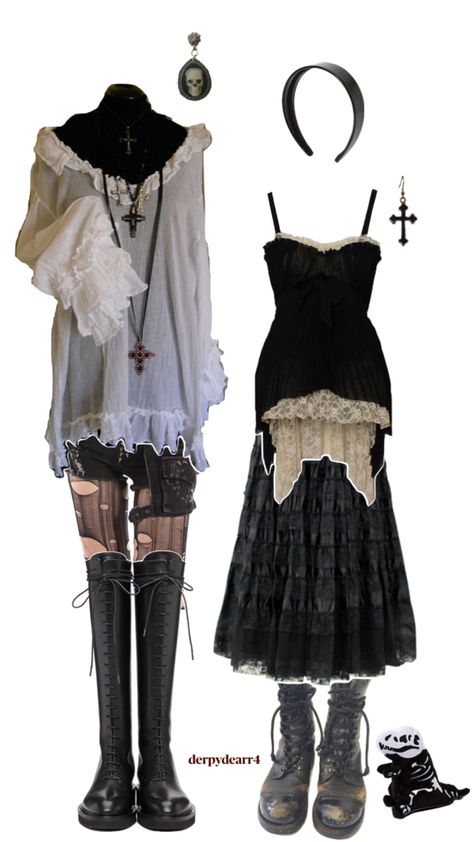 Trad Goth Dress, Tattoos Instagram, Leather Designs, Skater Skirts, The Little Black Dress, Fishnet Tights, Goth Fashion, Band Tees, World Of Fashion