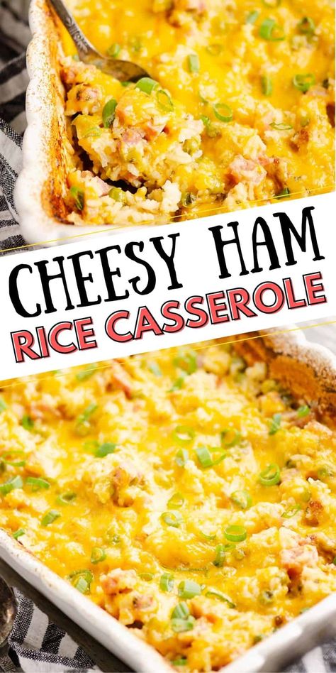 Ham Rice Casserole, Ham And Rice, Ham Rice, Ham And Rice Casserole, Leftover Ham Casserole, Ham Dinner Recipes, Ham Casserole Recipes, Ham Dishes, Ham Dinner