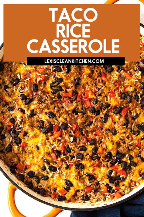 Taco Casserole With Rice, Taco Rice Casserole, Dairy Free Tacos, Mexican Dinners, Taco Rice, Rice Casserole Recipes, Skip It, Baked Rice, Ground Beef Tacos