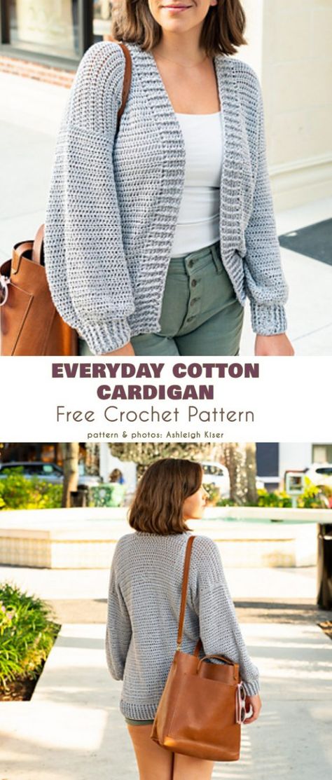 Easy Cardigan Crochet Pattern Free, Pola Kardigan, Pola Sweater, Comfy Crochet, Cardigans Crochet, Crochet Cardigan Free, Crochet Cardigan Pattern Free, Crochet Cardigans, Winter Crochet